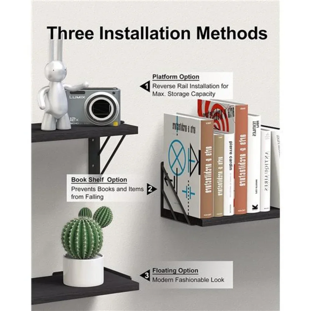 Floating Wall Shelves Set of 3 for Bedroom Decor for Living Room Kitchen Bedroom